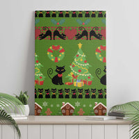 Love Black Cat Christmas Canvas Wall Art Xmas Holiday Patterns - Wonder Print Shop