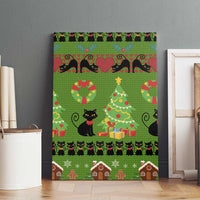 Love Black Cat Christmas Canvas Wall Art Xmas Holiday Patterns - Wonder Print Shop