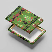 Love Black Cat Christmas Canvas Wall Art Xmas Holiday Patterns - Wonder Print Shop