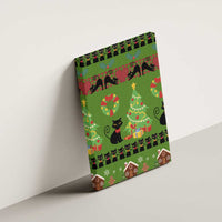 Love Black Cat Christmas Canvas Wall Art Xmas Holiday Patterns - Wonder Print Shop