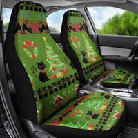Love Black Cat Christmas Car Seat Cover Xmas Holiday Patterns - Wonder Print Shop