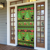 Love Black Cat Christmas Door Cover Xmas Holiday Patterns - Wonder Print Shop