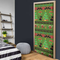Love Black Cat Christmas Door Cover Xmas Holiday Patterns - Wonder Print Shop