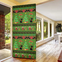 Love Black Cat Christmas Door Cover Xmas Holiday Patterns - Wonder Print Shop
