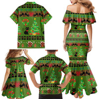 Love Black Cat Christmas Family Matching Mermaid Dress and Hawaiian Shirt Xmas Holiday Patterns - Wonder Print Shop