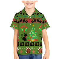 Love Black Cat Christmas Family Matching Mermaid Dress and Hawaiian Shirt Xmas Holiday Patterns - Wonder Print Shop