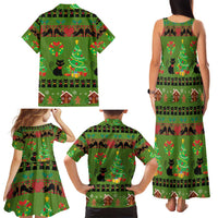 Love Black Cat Christmas Family Matching Tank Maxi Dress and Hawaiian Shirt Xmas Holiday Patterns - Wonder Print Shop