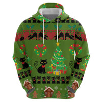 Love Black Cat Christmas Hoodie Xmas Holiday Patterns - Wonder Print Shop