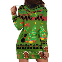 Love Black Cat Christmas Hoodie Dress Xmas Holiday Patterns - Wonder Print Shop