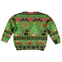 Love Black Cat Christmas Kid Ugly Christmas Sweater Xmas Holiday Patterns - Wonder Print Shop