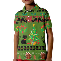 Love Black Cat Christmas Kid Polo Shirt Xmas Holiday Patterns - Wonder Print Shop