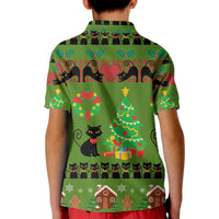 Love Black Cat Christmas Kid Polo Shirt Xmas Holiday Patterns - Wonder Print Shop