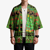 Love Black Cat Christmas Kimono Xmas Holiday Patterns - Wonder Print Shop