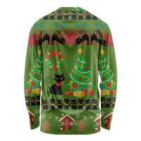 Love Black Cat Christmas Long Sleeve Shirt Xmas Holiday Patterns - Wonder Print Shop
