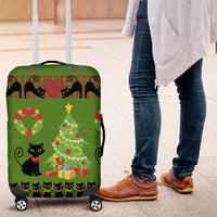 Love Black Cat Christmas Luggage Cover Xmas Holiday Patterns - Wonder Print Shop