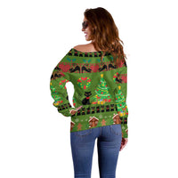 Love Black Cat Christmas Off Shoulder Sweater Xmas Holiday Patterns - Wonder Print Shop