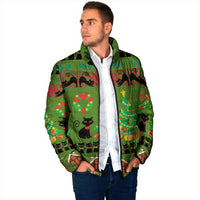 Love Black Cat Christmas Padded Jacket Xmas Holiday Patterns - Wonder Print Shop