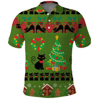 Love Black Cat Christmas Polo Shirt Xmas Holiday Patterns - Wonder Print Shop