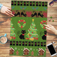 Love Black Cat Christmas Puzzle Xmas Holiday Patterns - Wonder Print Shop