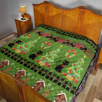 Love Black Cat Christmas Quilt Xmas Holiday Patterns - Wonder Print Shop