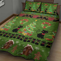Love Black Cat Christmas Quilt Bed Set Xmas Holiday Patterns - Wonder Print Shop