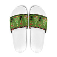 Love Black Cat Christmas Slide Sandals Xmas Holiday Patterns - Wonder Print Shop