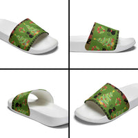 Love Black Cat Christmas Slide Sandals Xmas Holiday Patterns - Wonder Print Shop