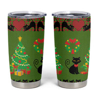Love Black Cat Christmas Tumbler Cup Xmas Holiday Patterns - Wonder Print Shop
