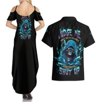 Judge Me When Mad Reaper Skull Couples Matching Summer Maxi Dress and Hawaiian Shirt - Wonder Print Shop