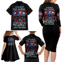 I Believe In Respect 3 Skulls Family Matching Long Sleeve Bodycon Dress and Hawaiian Shirt - Wonder Print Shop