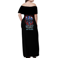 I Believe In Respect 3 Skulls Off Shoulder Maxi Dress - Wonder Print Shop