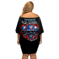 I Believe In Respect 3 Skulls Off Shoulder Short Dress - Wonder Print Shop