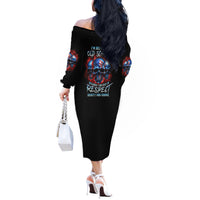 I Believe In Respect 3 Skulls Off The Shoulder Long Sleeve Dress - Wonder Print Shop