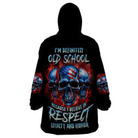 I Believe In Respect 3 Skulls Wearable Blanket Hoodie - Wonder Print Shop