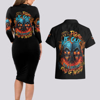 Don't Try To Figure Me Out Skull Reaper Couples Matching Long Sleeve Bodycon Dress and Hawaiian Shirt - Wonder Print Shop