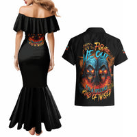 Don't Try To Figure Me Out Skull Reaper Couples Matching Mermaid Dress and Hawaiian Shirt - Wonder Print Shop