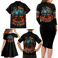 Don't Try To Figure Me Out Skull Reaper Family Matching Long Sleeve Bodycon Dress and Hawaiian Shirt - Wonder Print Shop