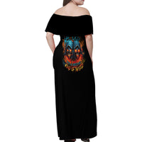 Don't Try To Figure Me Out Skull Reaper Family Matching Off Shoulder Maxi Dress and Hawaiian Shirt - Wonder Print Shop