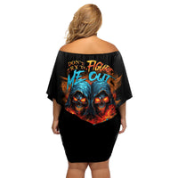 Don't Try To Figure Me Out Skull Reaper Family Matching Off Shoulder Short Dress and Hawaiian Shirt - Wonder Print Shop