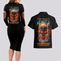 Why Should I Apologize For The Monster Couples Matching Long Sleeve Bodycon Dress and Hawaiian Shirt - Wonder Print Shop