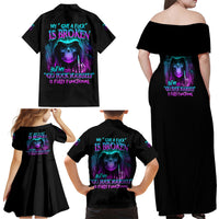 My Give A F Reaper Purple Family Matching Off Shoulder Maxi Dress and Hawaiian Shirt - Wonder Print Shop