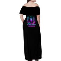 My Give A F Reaper Purple Family Matching Off Shoulder Maxi Dress and Hawaiian Shirt - Wonder Print Shop