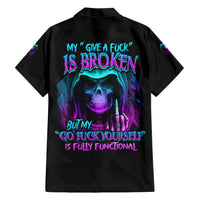 My Give A F Reaper Purple Family Matching Short Sleeve Bodycon Dress and Hawaiian Shirt - Wonder Print Shop