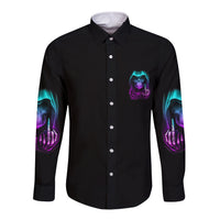 My Give A F Reaper Purple Long Sleeve Button Shirt - Wonder Print Shop
