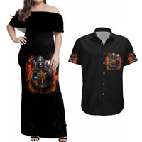 Drink With You Again Reaper Couples Matching Off Shoulder Maxi Dress and Hawaiian Shirt - Wonder Print Shop