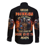 Drink With You Again Reaper Long Sleeve Button Shirt - Wonder Print Shop