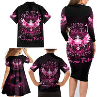 Karma Fairy Skull - In My Next Life Family Matching Long Sleeve Bodycon Dress and Hawaiian Shirt - Wonder Print Shop