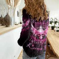 Karma Fairy Skull - In My Next Life Women Casual Shirt - Wonder Print Shop