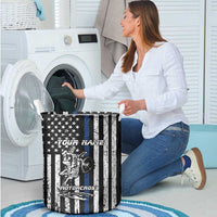 Personalized Motocross Rider Laundry Basket with Splash Pattern and Dirt Bike Jump Illustration - Wonder Print Shop