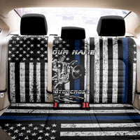 Personalized Motocross Rider Back Car Seat Cover with Splash Pattern and Dirt Bike Jump Illustration - Wonder Print Shop